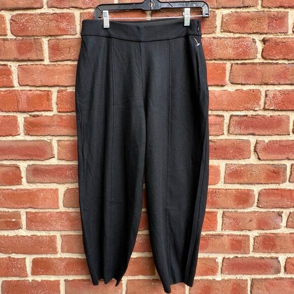 Eileen Fisher $268 Felted Wool Lantern Pant in black  small NEW - Picture 1 of 9